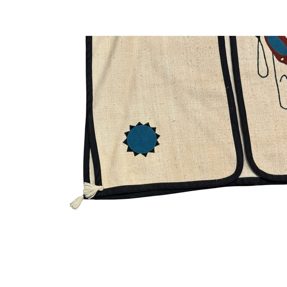 Unbranded Canvas Smock Top Size Unknown Beige Embroidered Butterflies Tassels​​​ - Picture 2 of 7